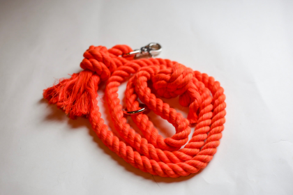 Knotted Rope Dog Leash (Color: Orange, size: 5 ft)
