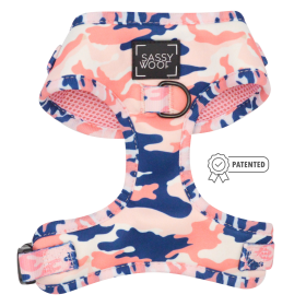 Adjustable Harness (Color: Pink Camopaws, size: XXsmall)