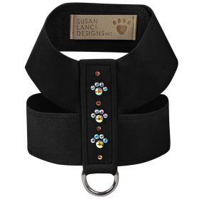 Susan Lanci Designs Crystal Paws Tinkie Harness (Color: black, size: small)