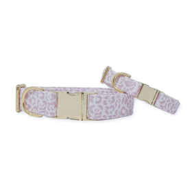 French Lavender Rosette Classic Dog Collar (size: m)