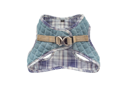 Step-In Denim Harness (Color: Denim & Blue Plaid, size: XS)