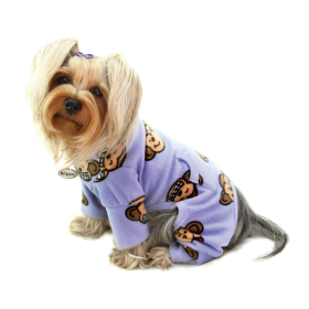 Silly Monkey Fleece Turtleneck Pajamas (Color: Lavender, size: m)