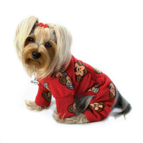 Silly Monkey Fleece Turtleneck Pajamas (Color: Burgundy, size: s)