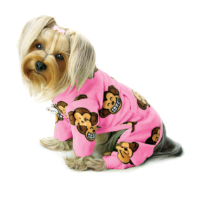 Silly Monkey Fleece Turtleneck Pajamas (Color: pink, size: m)