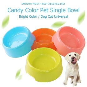 1Pc High Quality Solid Color Pet Bowls Candy-Colored Lightweight Plastic Single Bowl Small Dog Cat Pet Bowl Pet Feeding Supplies (Color: Green, size: s)