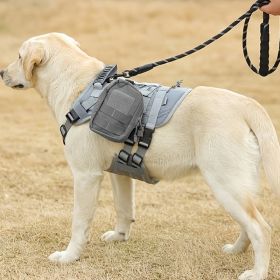 Universal Outdoor Dog Harness With Pet Leash And Snap Shackle Hitched Loop For Dogs (Color: black set with bag, size: l)